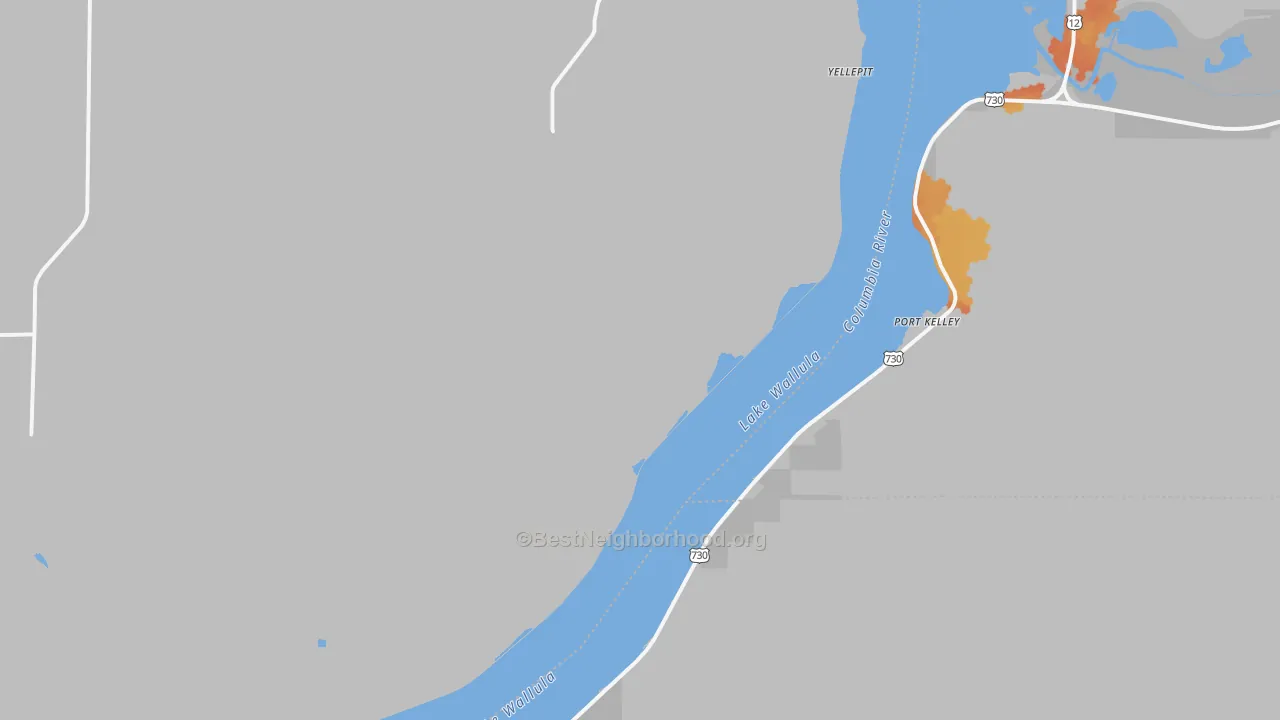 Bike Grade map of Wallula Junction, WA