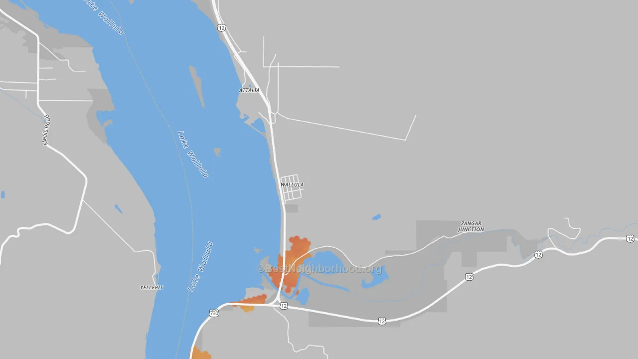 Bike Grade map of Wallula, WA