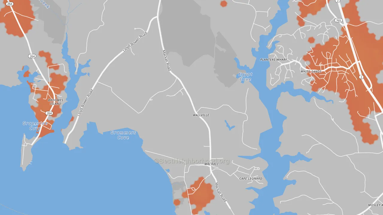 Bike Grade map of Wallville, MD