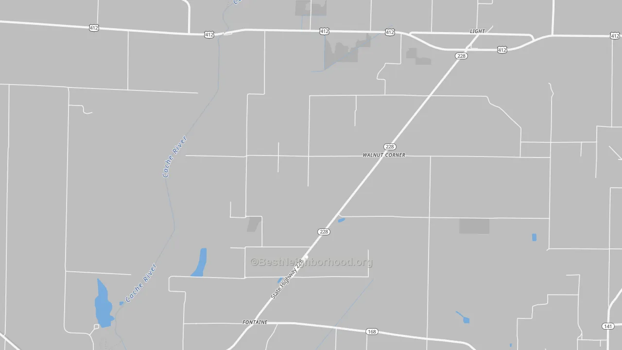 Bike Grade map of Walnut Corner, AR