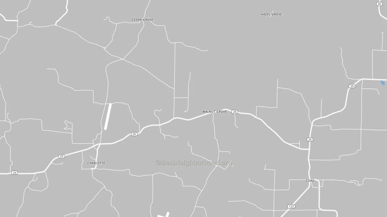 Bike Grade map of Walnut Grove, AR