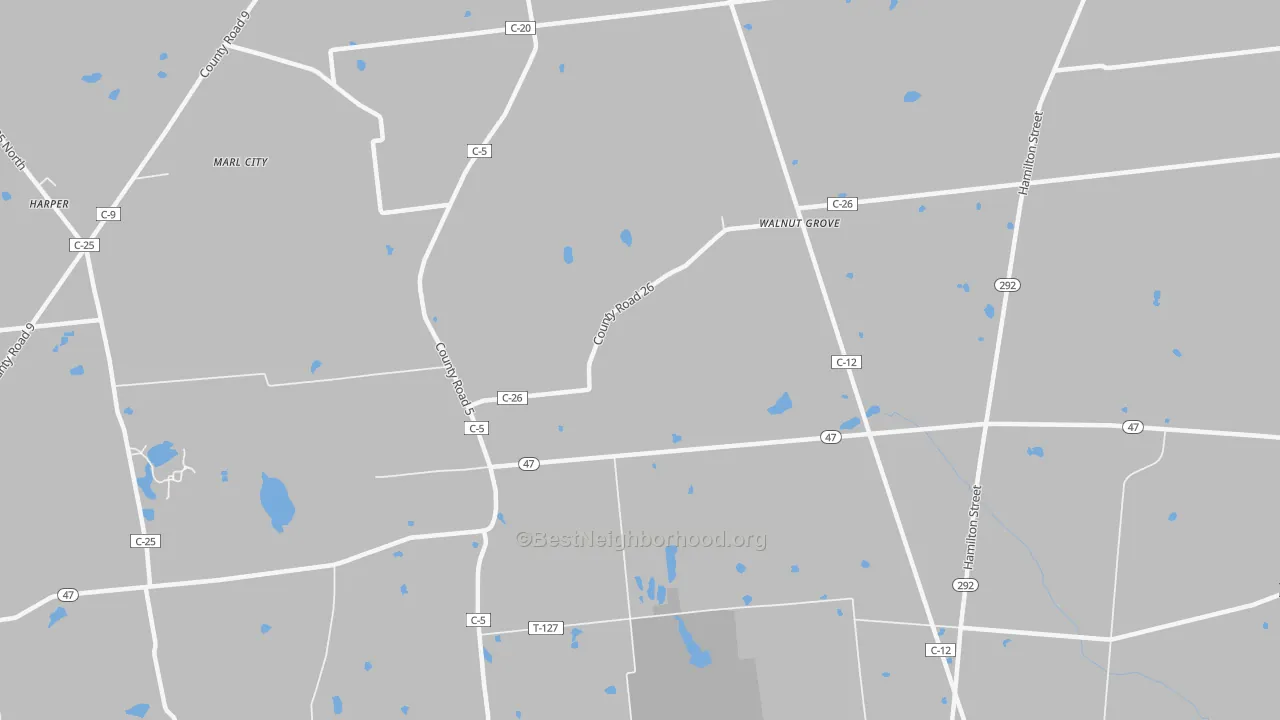 Bike Grade map of Walnut Grove, OH