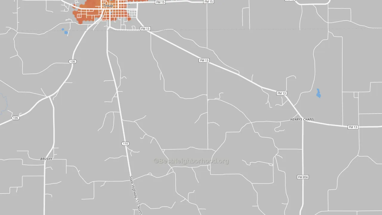 Bike Grade map of Walnut Grove, TX