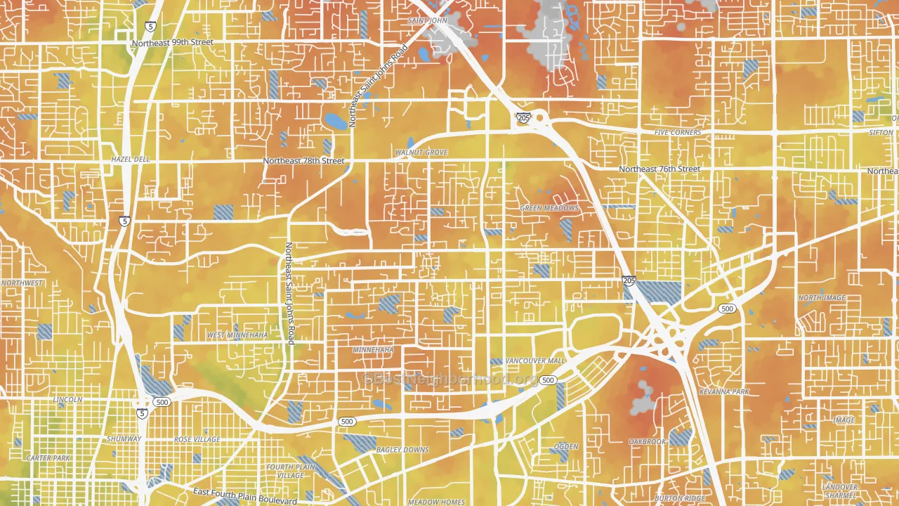 Bike Grade map of Walnut Grove, WA