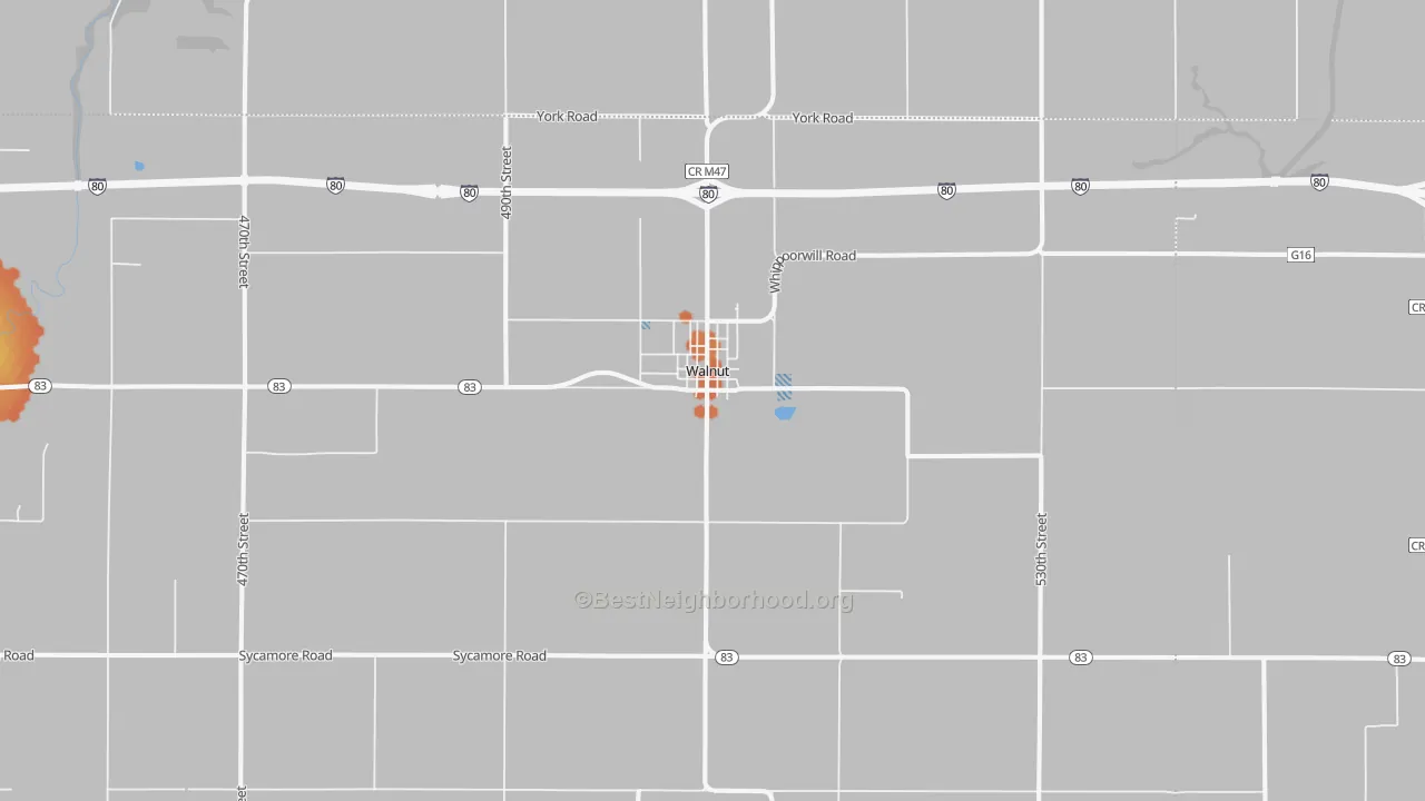 Bike Grade map of Walnut, IA