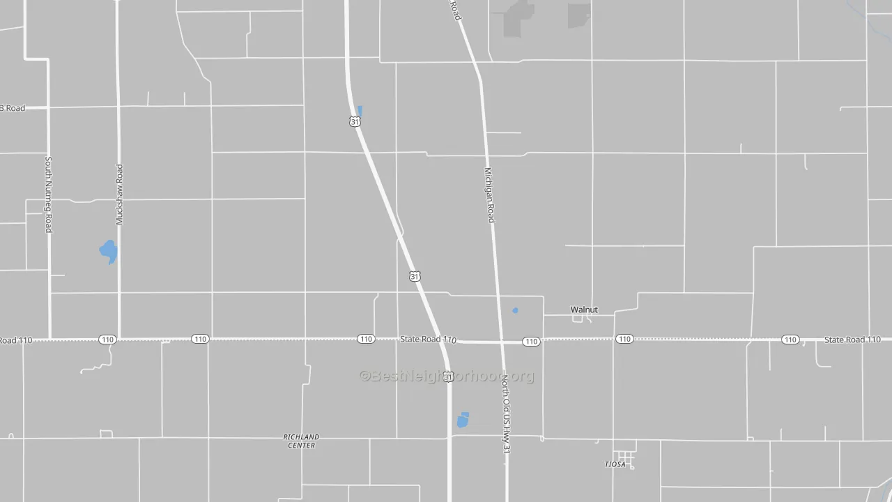 Bike Grade map of Walnut, IN