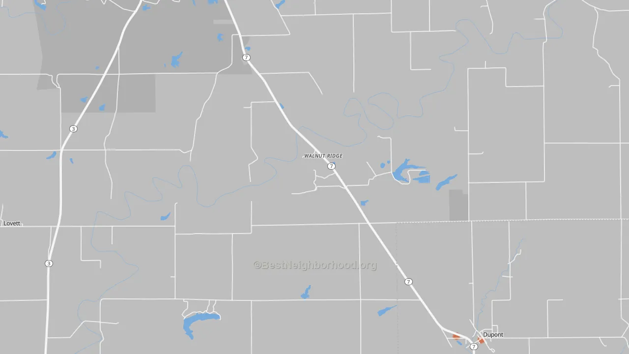 Bike Grade map of Walnut Ridge, IN