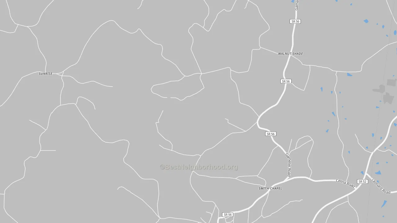Bike Grade map of Walnut Shade, TN