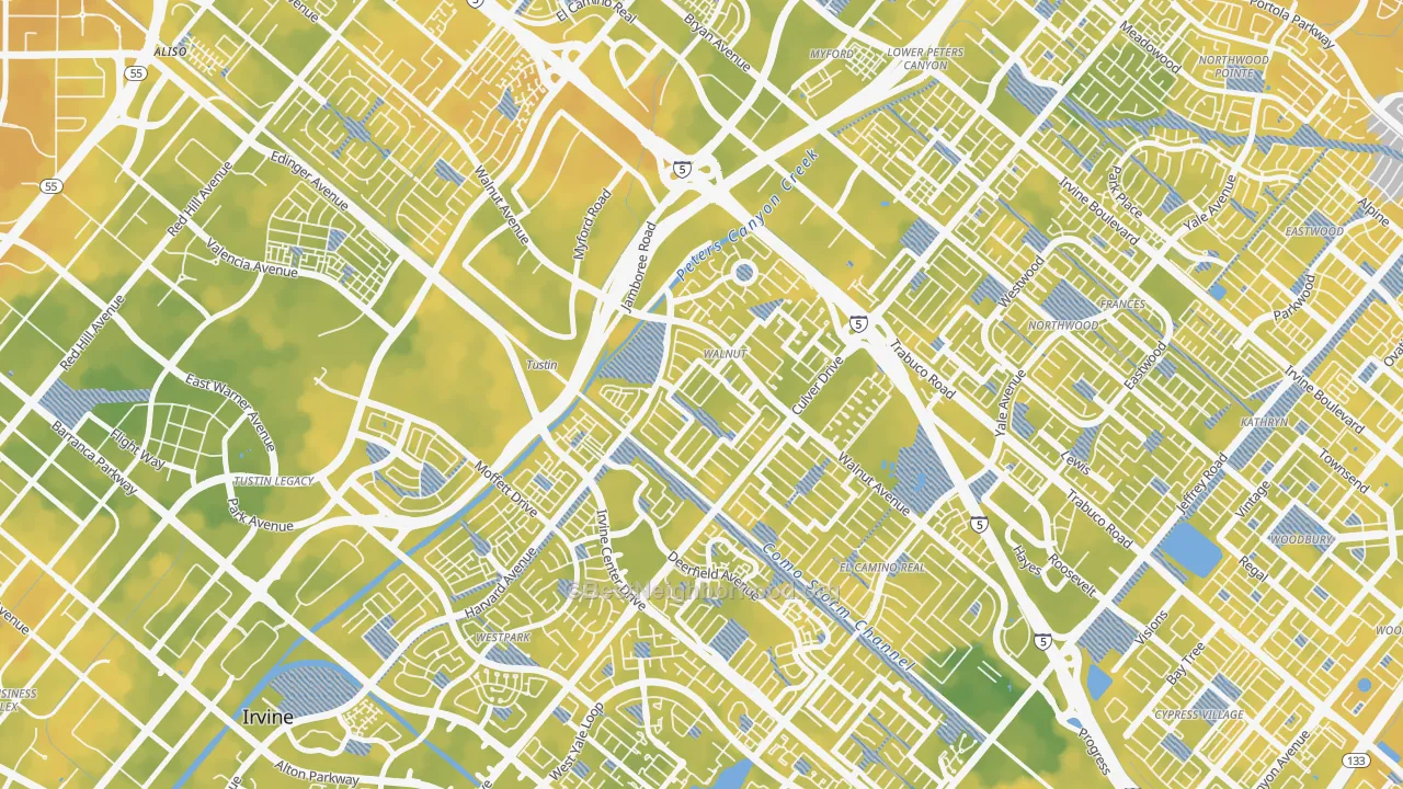 Bike Grade map of Walnut Village, Irvine, CA