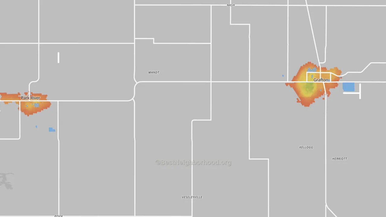 Bike Grade map of Walsh County, ND