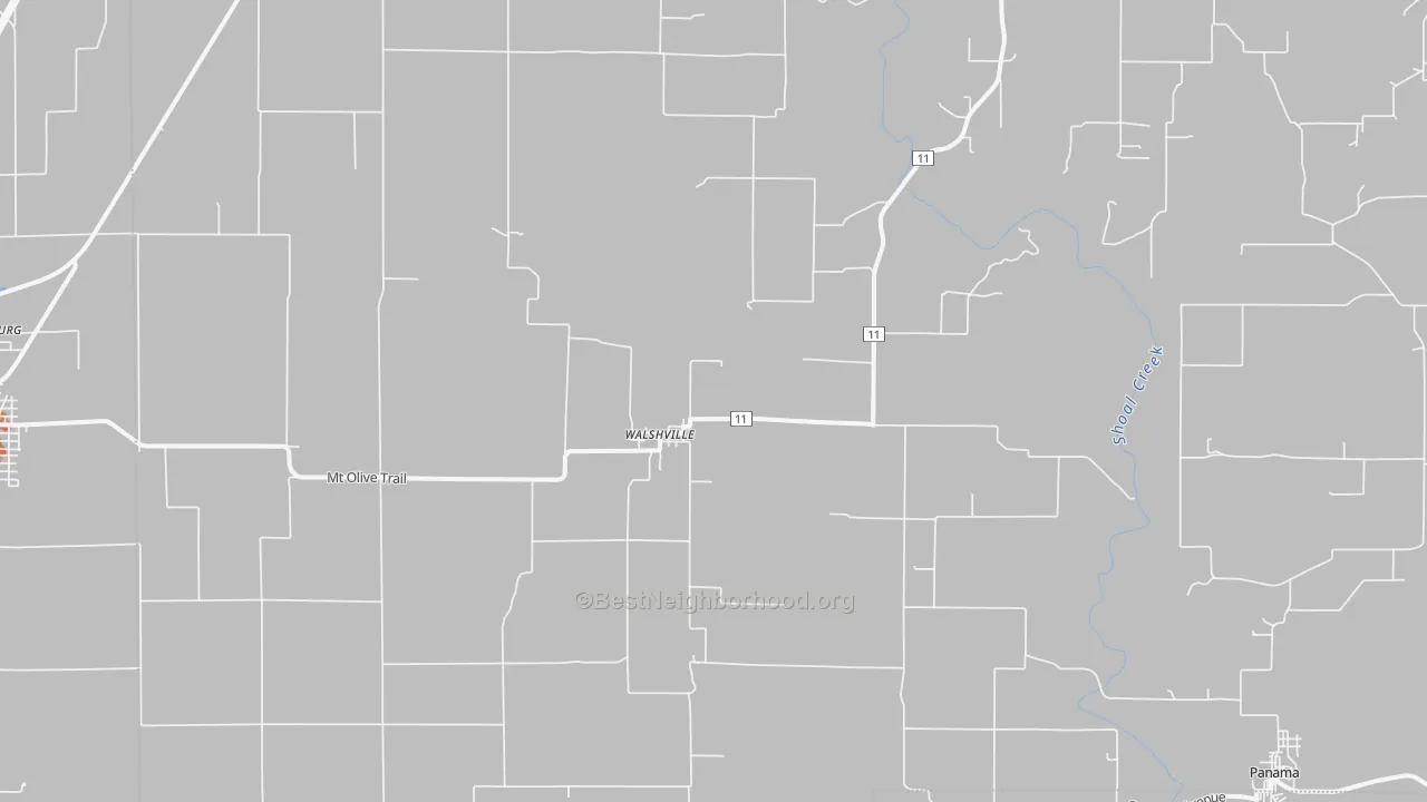 Bike Grade map of Walshville, IL
