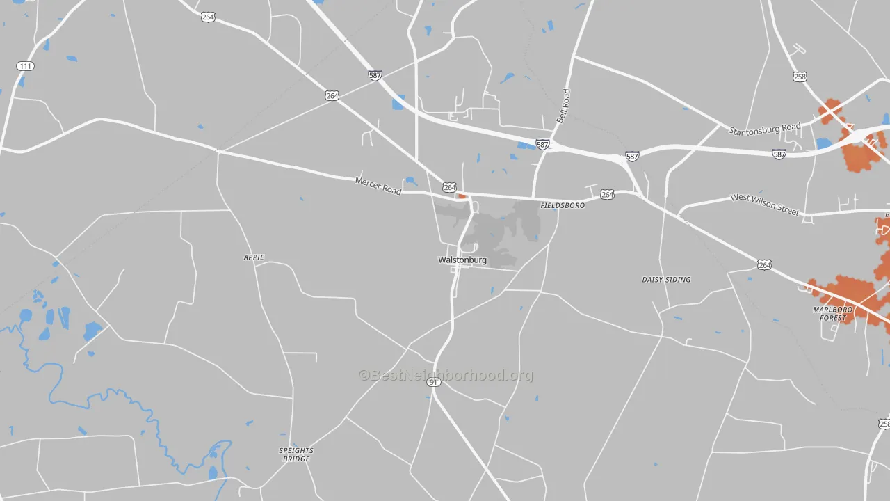 Bike Grade map of Walstonburg, NC
