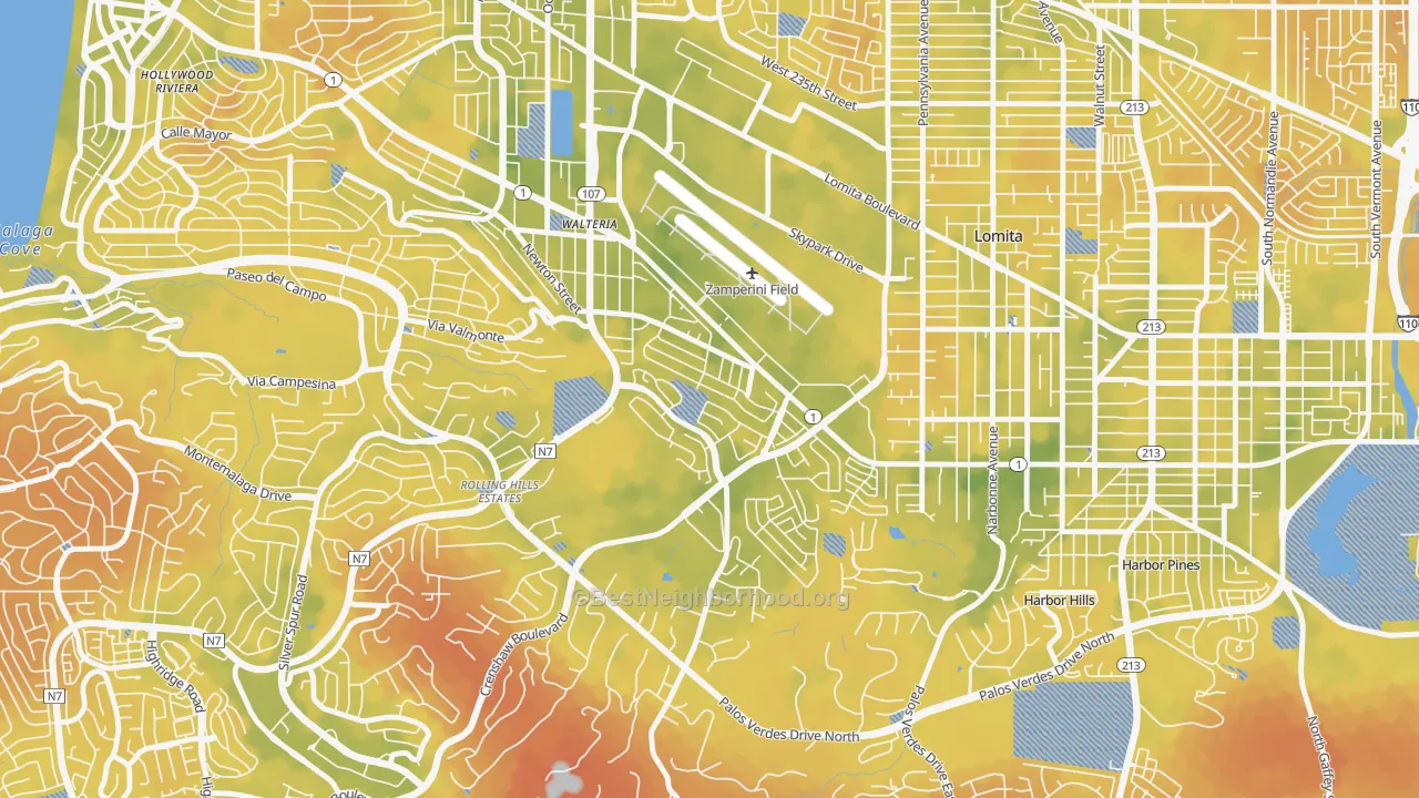 Bike Grade map of Walteria, Torrance, CA