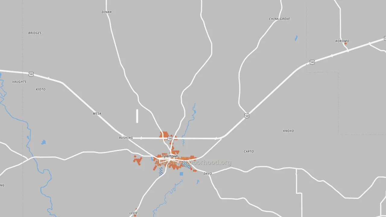 Bike Grade map of Walthall County, MS