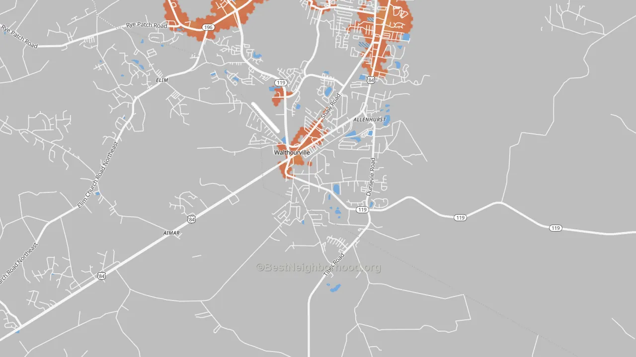 Bike Grade map of Walthourville, GA