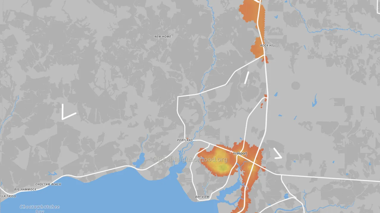 Bike Grade map of Walton County, FL