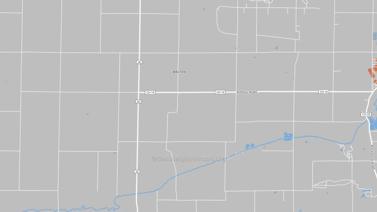 Bike Grade map of Walton, IL