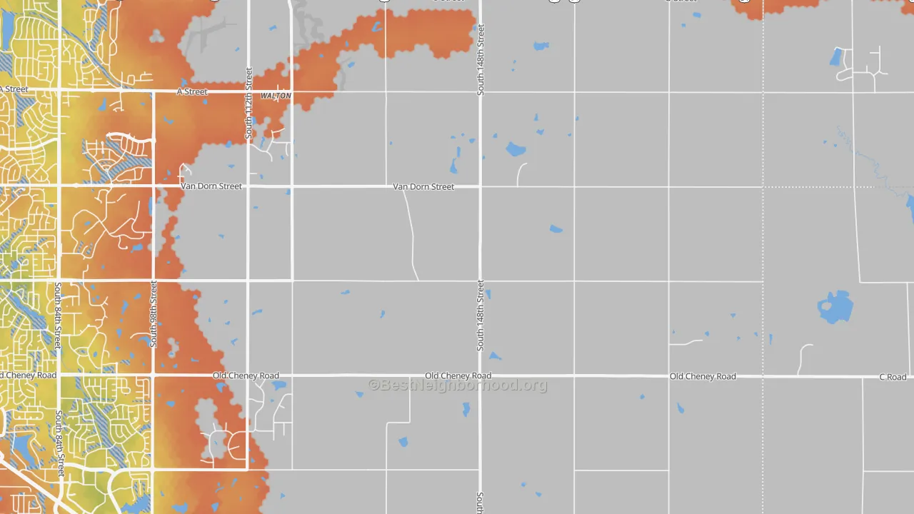 Bike Grade map of Walton, NE