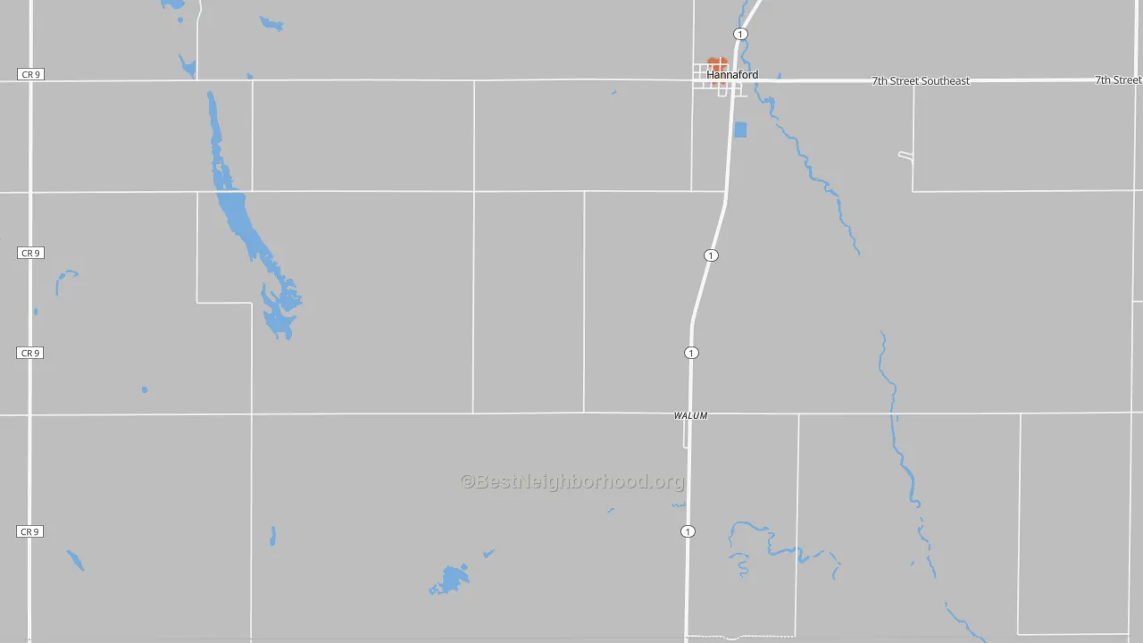 Bike Grade map of Walum, ND