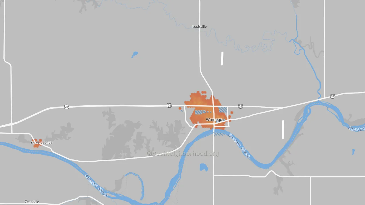 Bike Grade map of Wamego, KS
