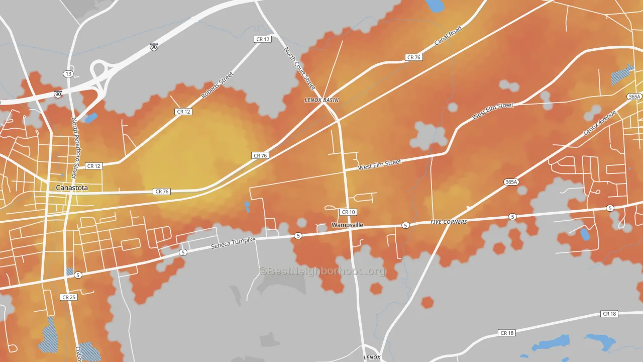 Bike Grade map of Wampsville, NY