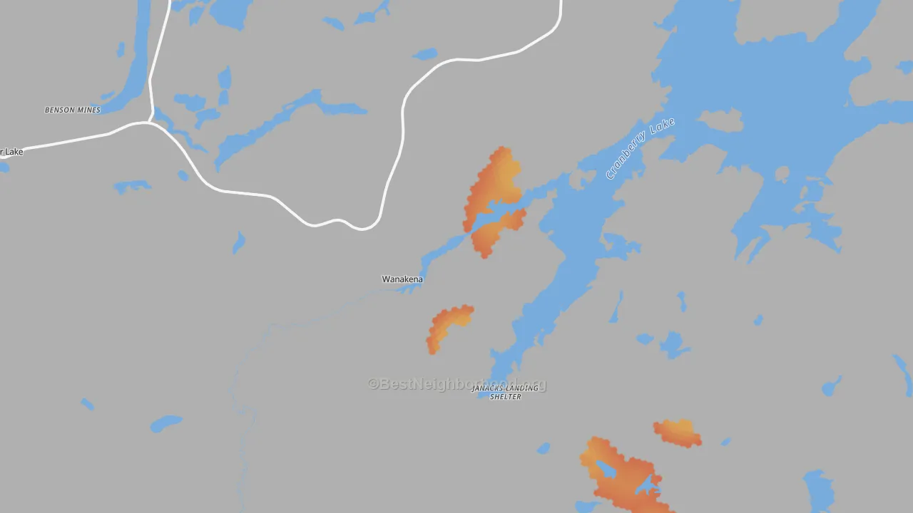 Bike Grade map of Wanakena, NY