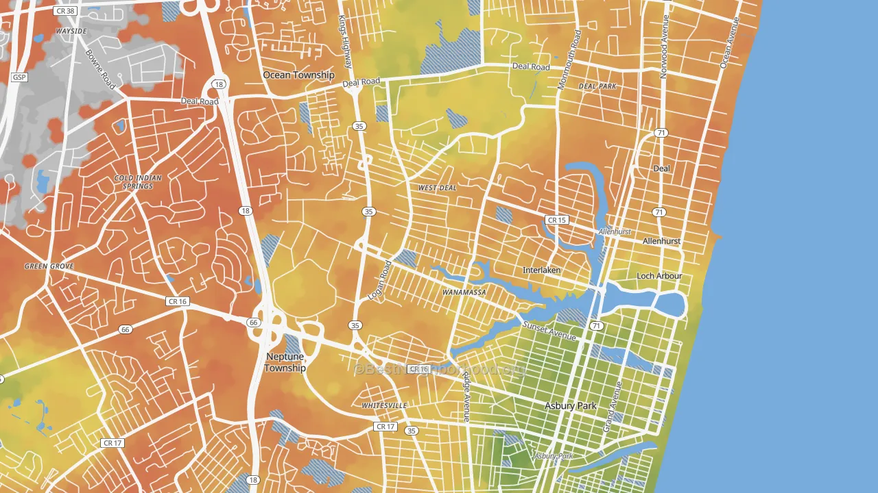 Bike Grade map of Wanamassa, NJ