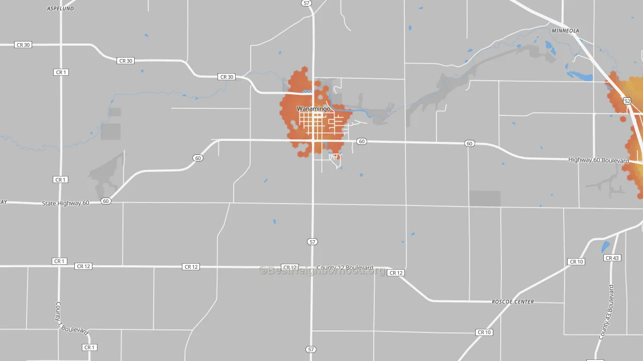 Bike Grade map of Wanamingo, MN