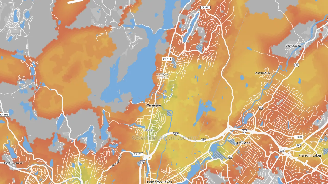 Bike Grade map of Wanaque, NJ