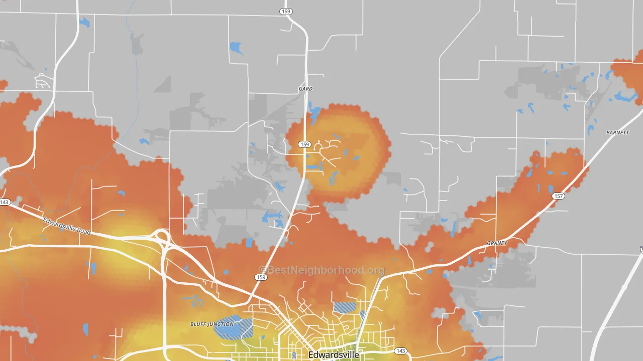 Bike Grade map of Wanda, IL