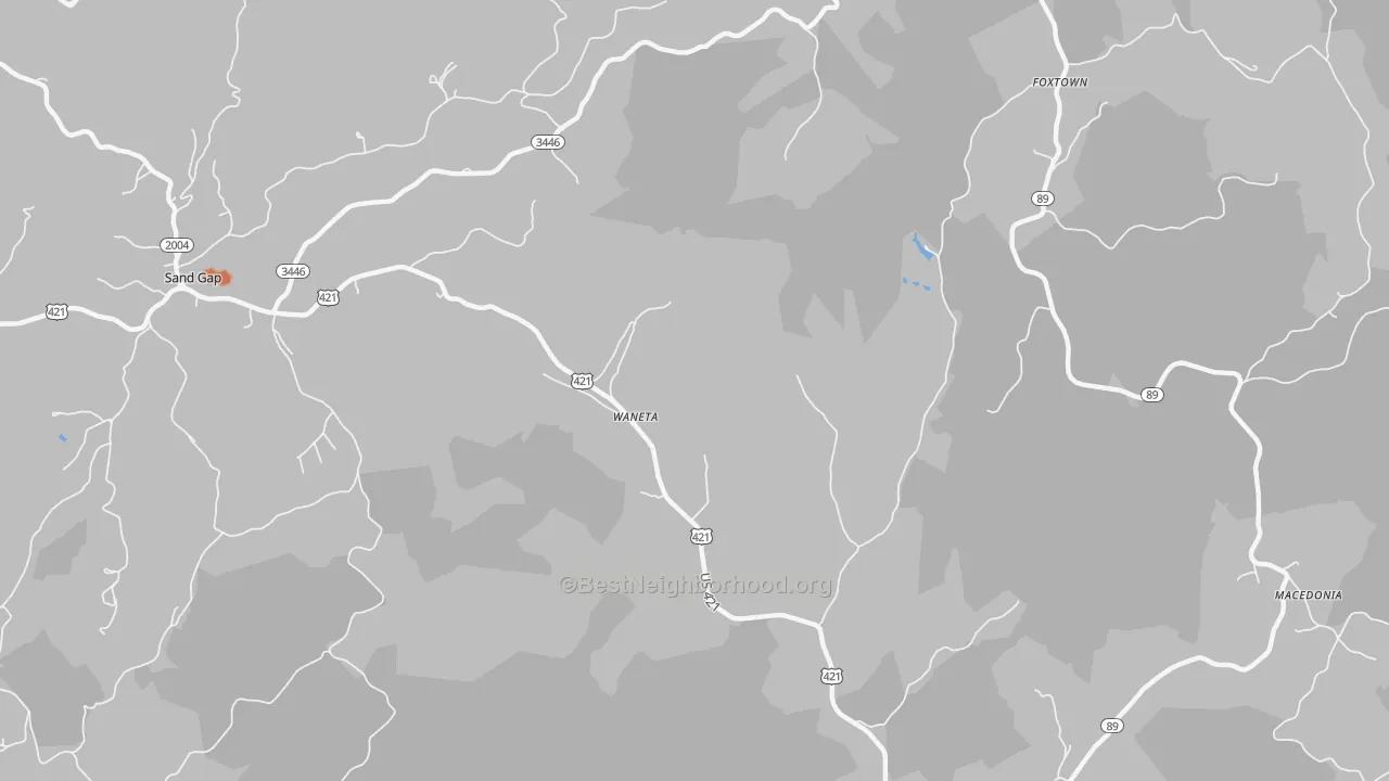 Bike Grade map of Waneta, KY