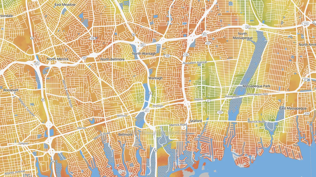 Bike Grade map of Wantagh, NY