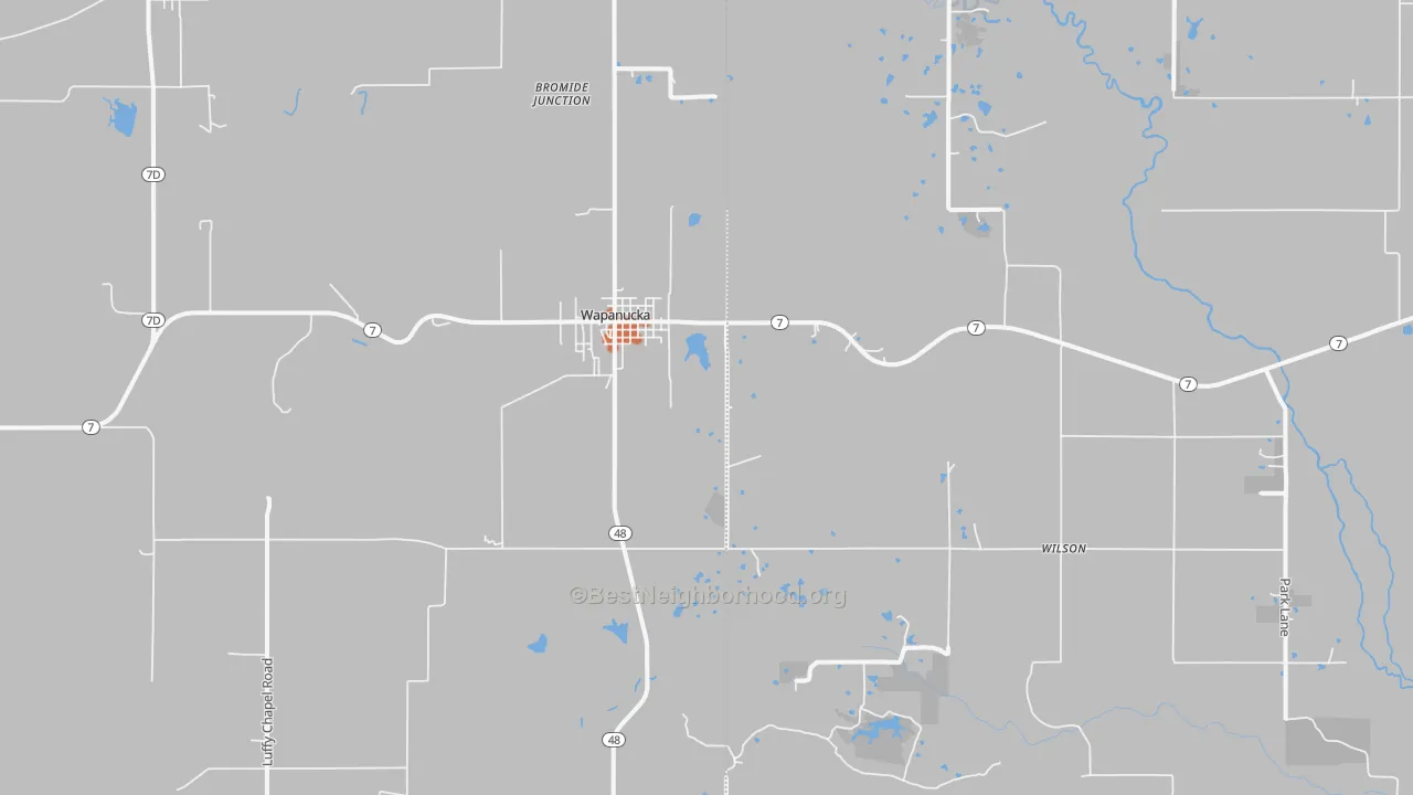 Bike Grade map of Wapanucka, OK