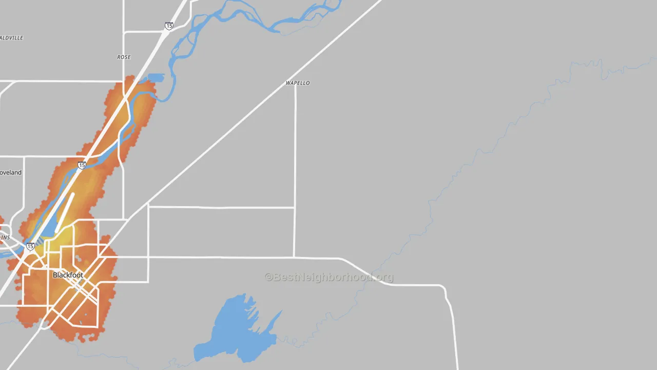 Bike Grade map of Wapello, ID