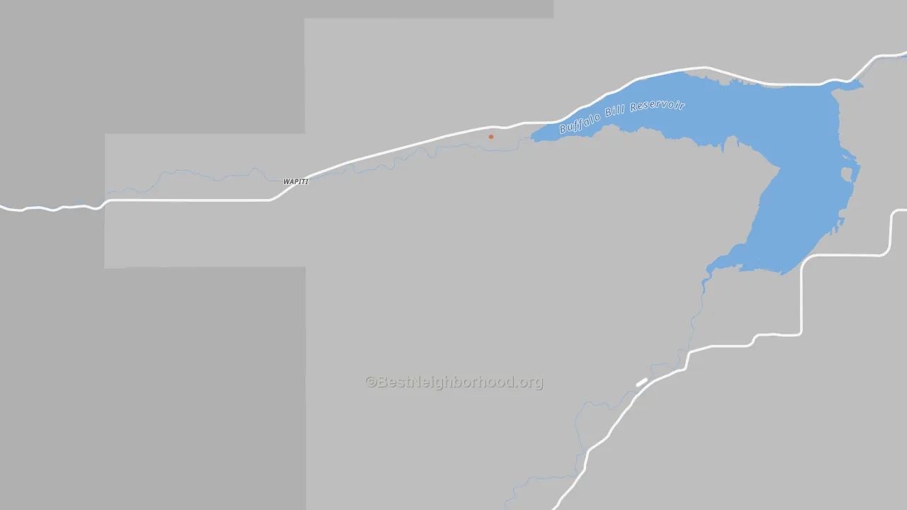 Bike Grade map of Wapiti, WY