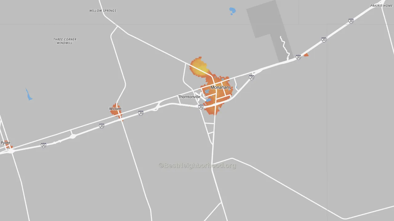 Bike Grade map of Ward County, TX