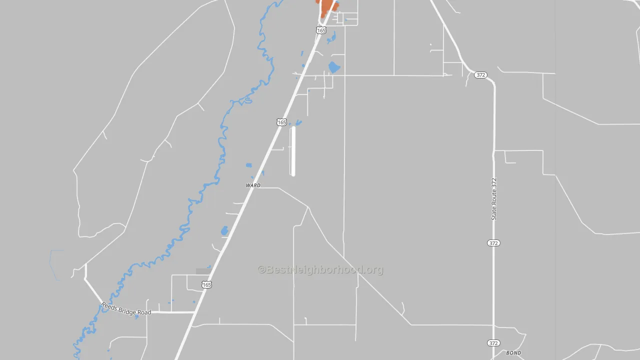 Bike Grade map of Ward, LA
