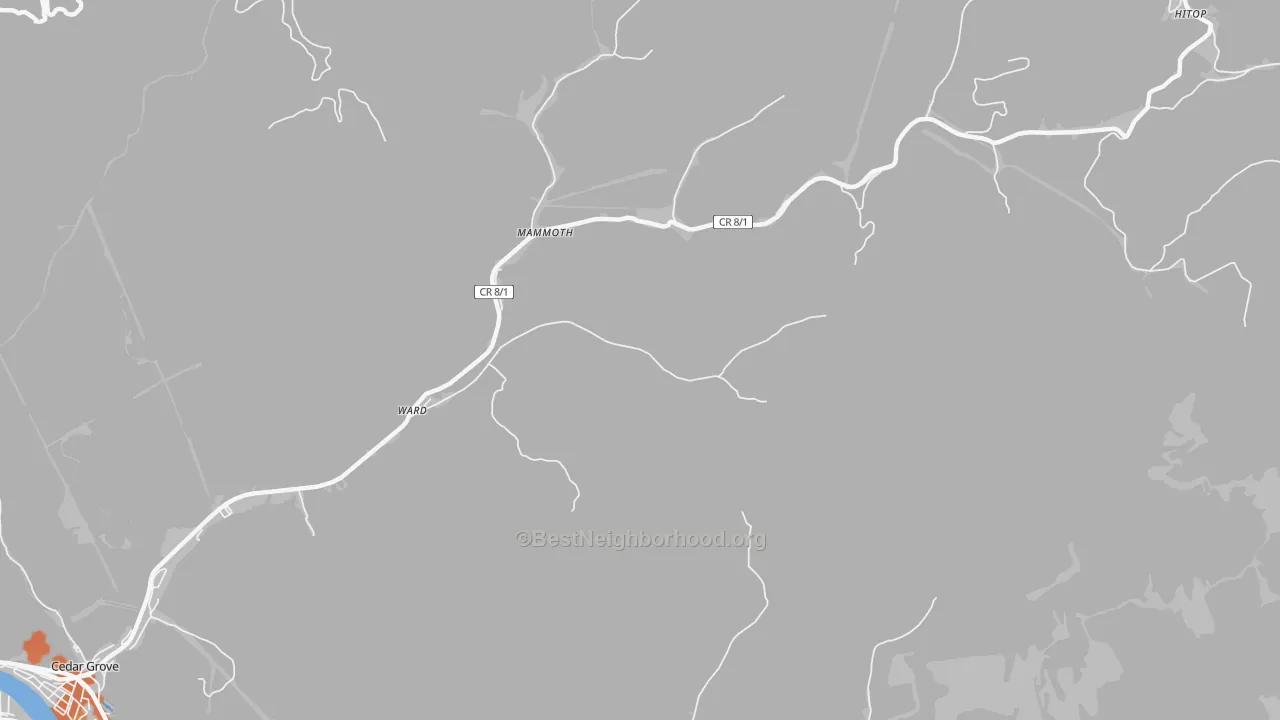 Bike Grade map of Ward, WV