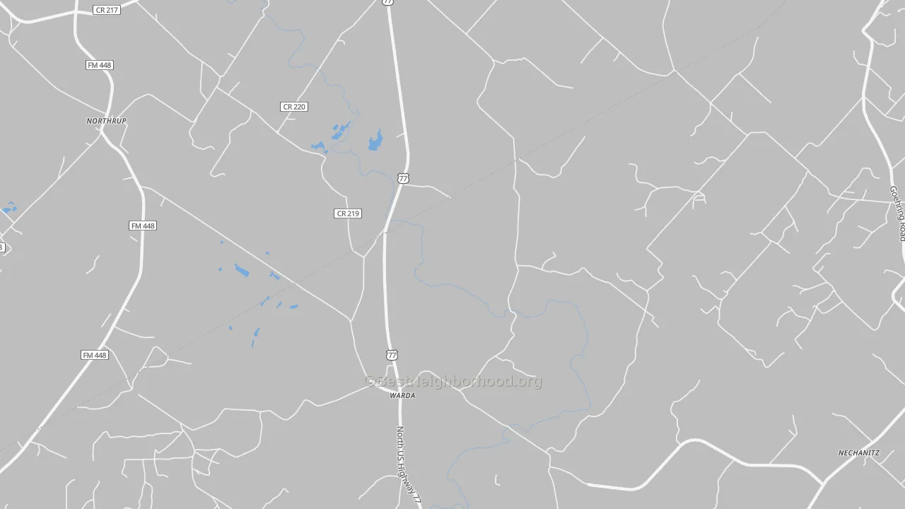Bike Grade map of Warda, TX