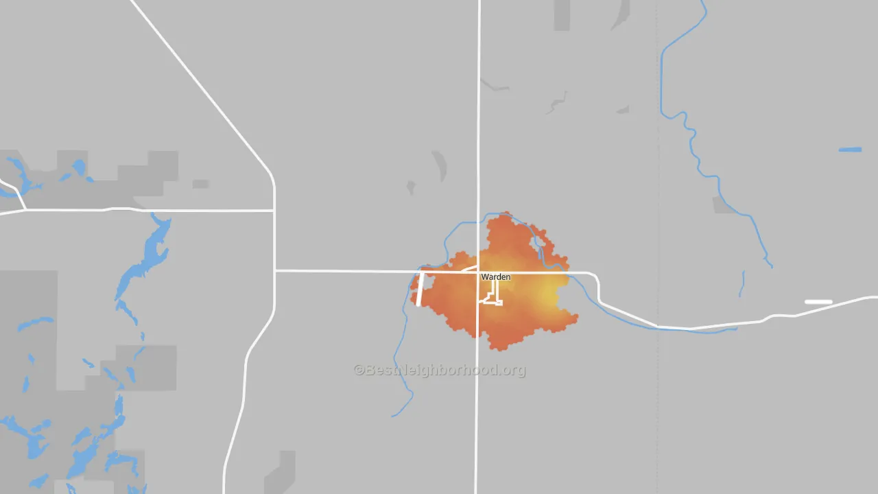 Bike Grade map of Warden, WA