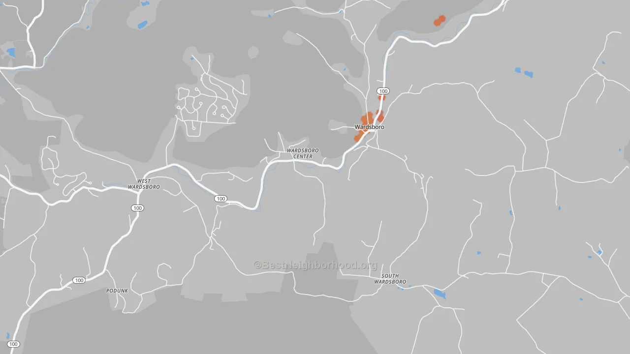 Bike Grade map of Wardsboro, VT