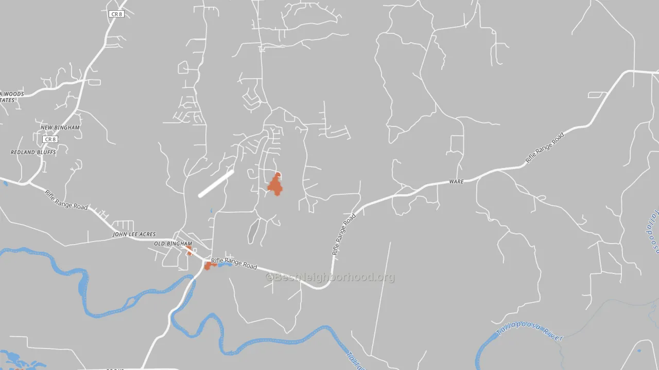 Bike Grade map of Ware, AL