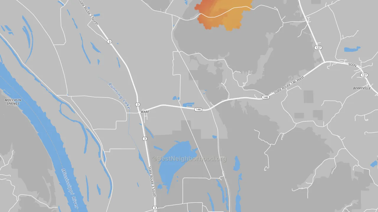 Bike Grade map of Ware, IL