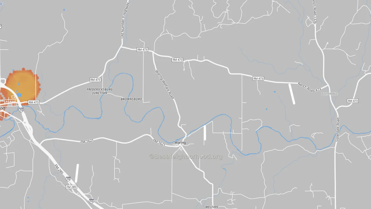 Bike Grade map of Waring, TX