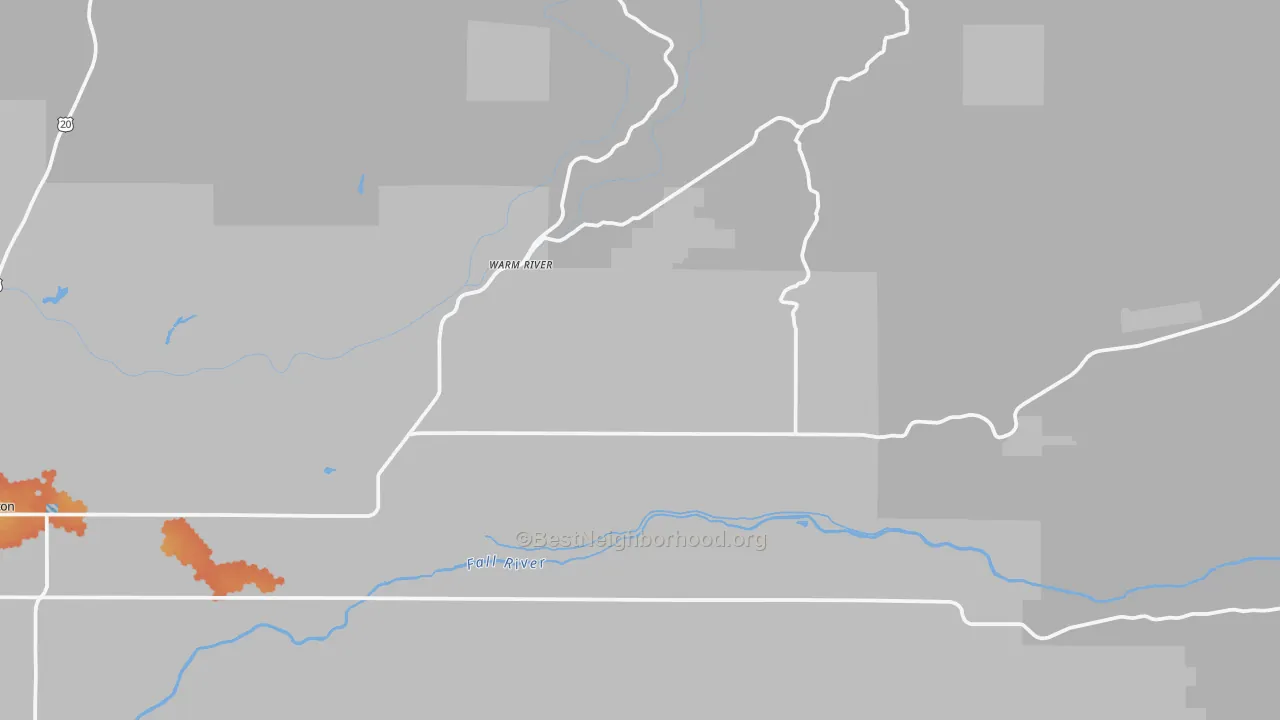 Bike Grade map of Warm River, ID