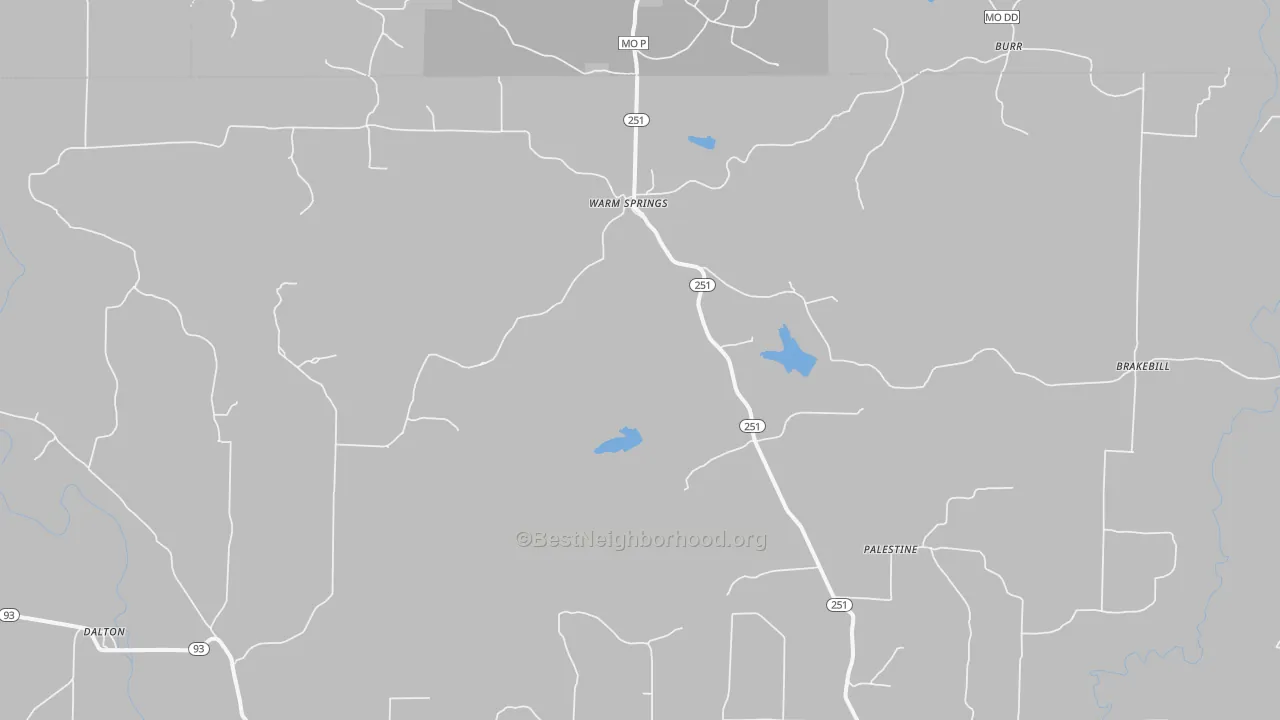 Bike Grade map of Warm Springs, AR