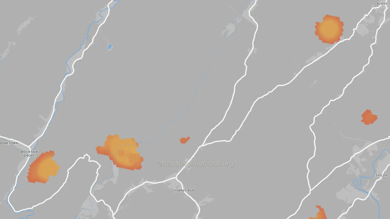 Bike Grade map of Warm Springs, VA
