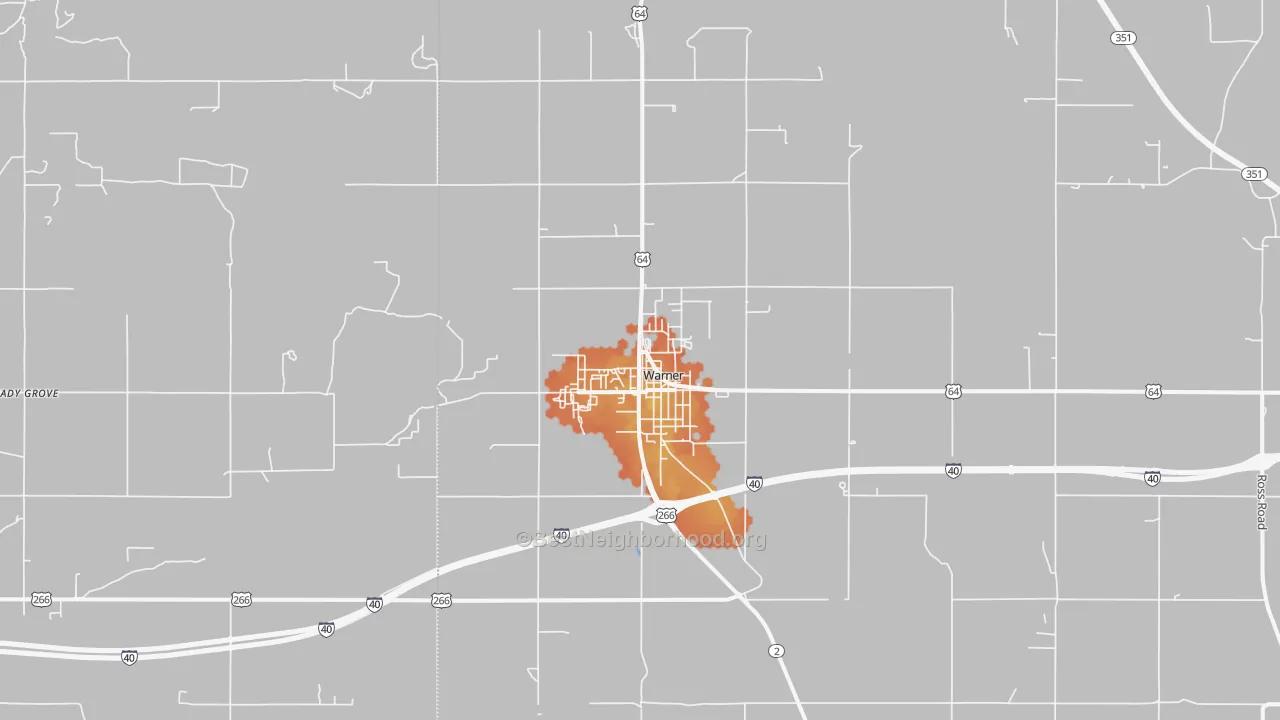 Bike Grade map of Warner, OK