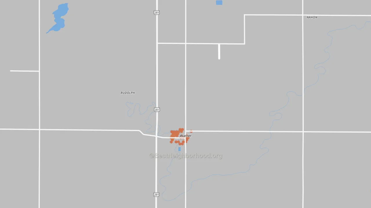 Bike Grade map of Warner, SD