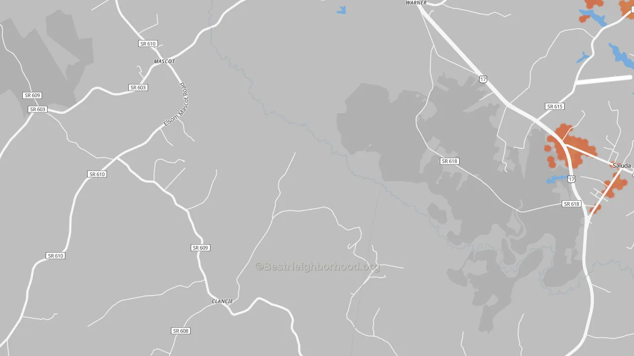 Bike Grade map of Warner, VA